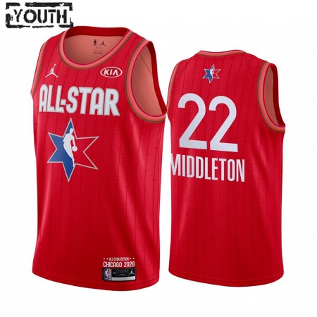 Maillot Enfant Milwaukee Bucks Khris Middleton 22 2020 All-Star Jordan Brand Rouge Swingman
